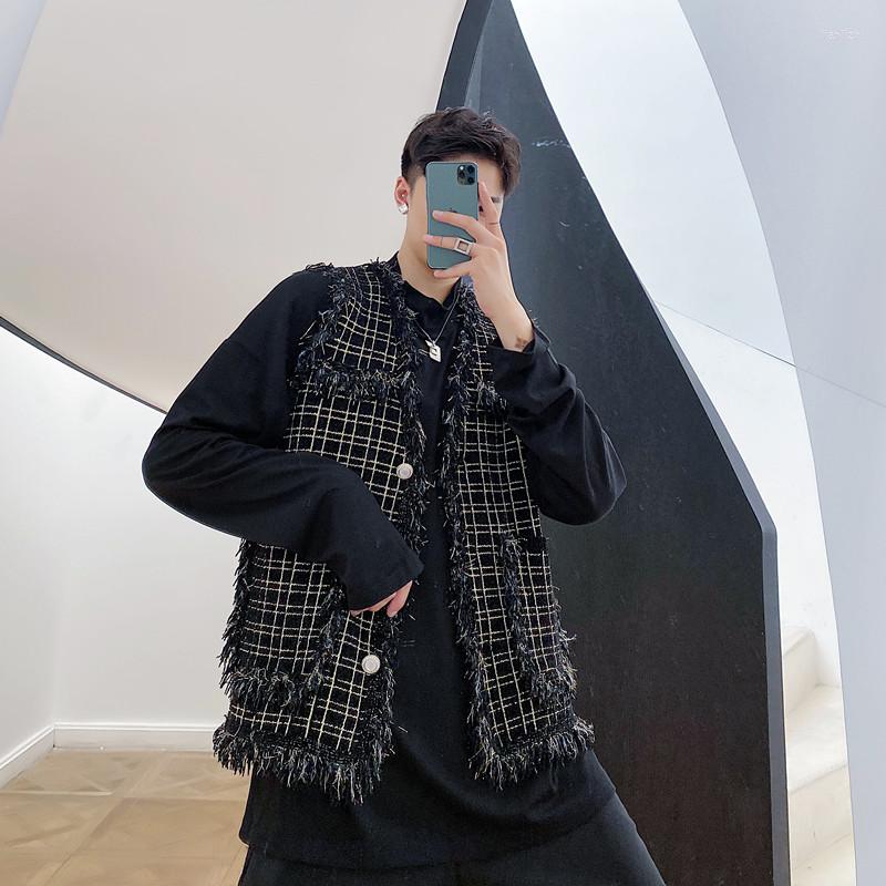Men's Vests Men Vintage Plaid Tassel Edging Casual Vest Coat Male Women Autumn Korean Style Sleeveless Jacket Waistcoat Outerwear, My17 black
Men's Vests Men Vintage Plaid Tassel Edging Casual Vest Coat Male Women Autumn Korean Style Sleeveless Jacket Waistcoat Outerwear, My17 black