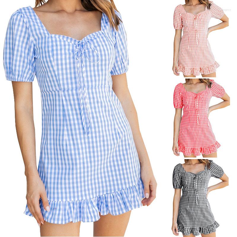 Casual Dresses 2022 Plaid Square Collar Skirt With Flounce Lace Fashion Dress, Black
Casual Dresses 2022 Plaid Square Collar Skirt With Flounce Lace Fashion Dress, Black