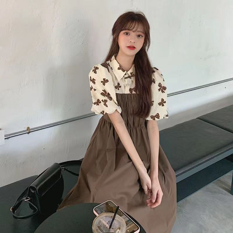 Summer Forest Series Women's Mosaic Small Popular Bubble Sleeves Cute Soft Knee Length Dress, Black
Summer Forest Series Women's Mosaic Small Popular Bubble Sleeves Cute Soft Knee Length Dress, Black