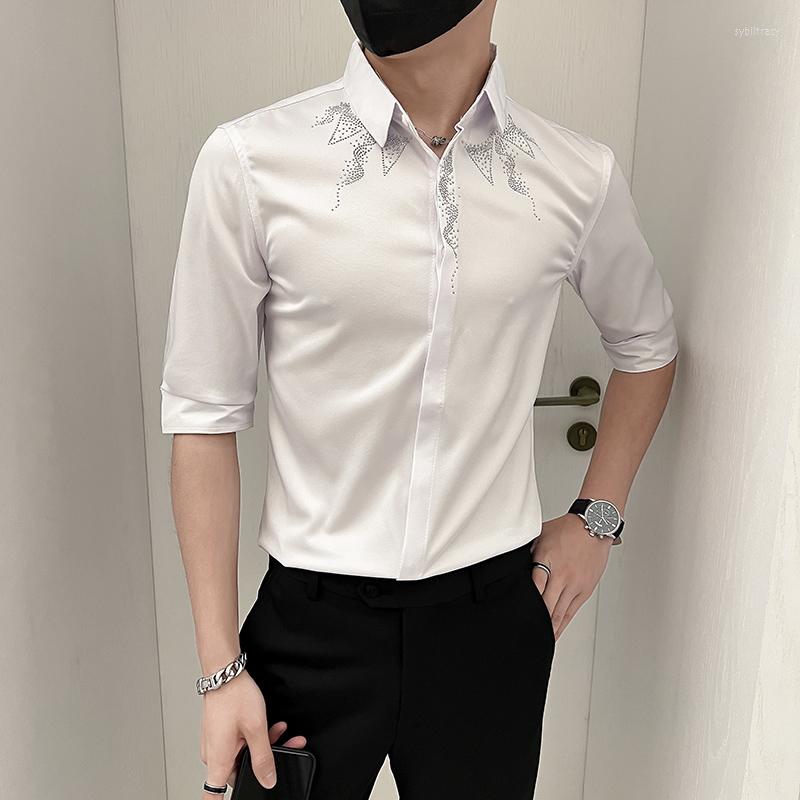 Men's Casual Shirts Luxury Rhinestone Men Stage Costume Summer Button Slim Half Sleeve Shirt Blouses Fashion Social Party Roupa Masculino, Black
Men's Casual Shirts Luxury Rhinestone Men Stage Costume Summer Button Slim Half Sleeve Shirt Blouses Fashion Social Party Roupa Masculino, Black