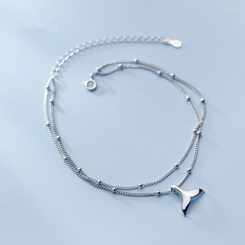 Anklets Real 925 Sterling Silver Double Layer Mermaid Tail Charm Pendant Link Chain Anklet Party Jewelry For Women Beach
Anklets Real 925 Sterling Silver Double Layer Mermaid Tail Charm Pendant Link Chain Anklet Party Jewelry For Women Beach