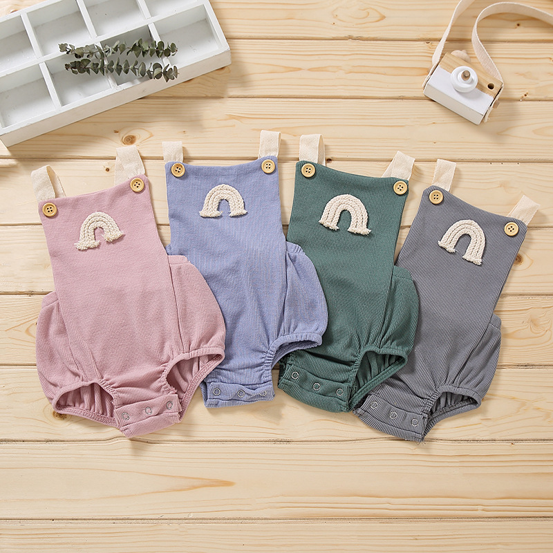 Newborn Baby Toddler Infant clothes Rompers Rainbow Embroidery Ribbed Cotton Bodysuit Baby Suspender Romper, Options
Newborn Baby Toddler Infant clothes Rompers Rainbow Embroidery Ribbed Cotton Bodysuit Baby Suspender Romper, Options