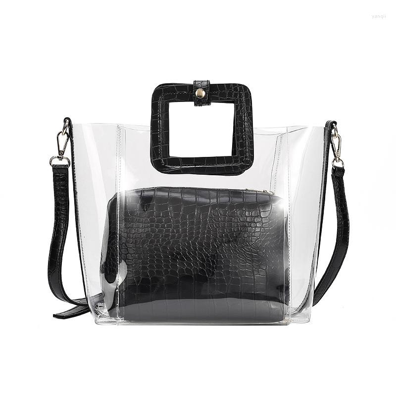 Evening Bags Luxury Brands Transparent Bag Handbags For Women Imitation Fashion PVC Tote Beach Clean Strap 2 Set Shoulder Purse, Brown
Evening Bags Luxury Brands Transparent Bag Handbags For Women Imitation Fashion PVC Tote Beach Clean Strap 2 Set Shoulder Purse, Brown