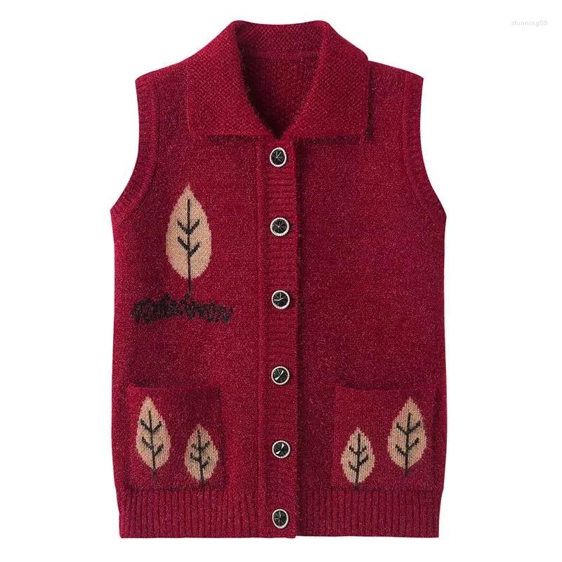 Women's Vests Autumn Winter Middle-aged Vest Women Lapel Grandma Knitted Cardigan Coat Female Elderly Warm Sweater Jacket Wome, Maroon
Women's Vests Autumn Winter Middle-aged Vest Women Lapel Grandma Knitted Cardigan Coat Female Elderly Warm Sweater Jacket Wome, Maroon