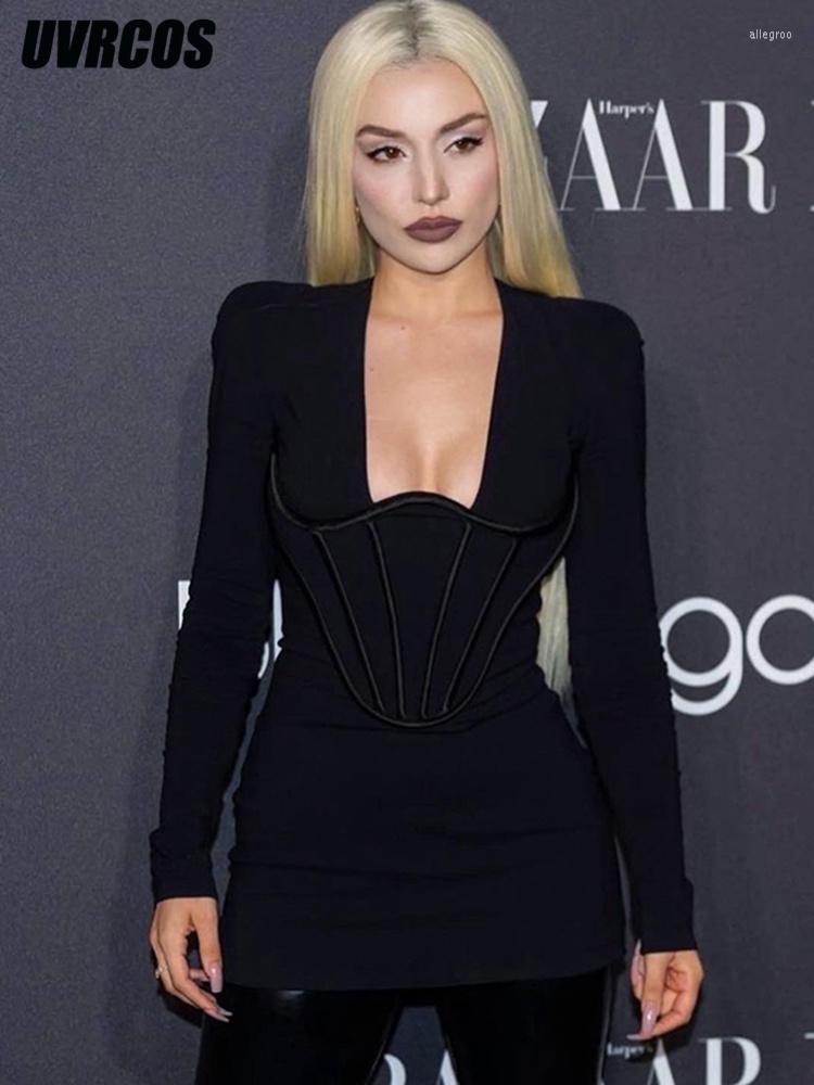 Casual Dresses UVRCOS T-shirt Dress In Arrivals Fall Fashion Trends Solid Long Sleeve V-neck Slim Strecthy Body-shaping Sexy Midnight, Black
Casual Dresses UVRCOS T-shirt Dress In Arrivals Fall Fashion Trends Solid Long Sleeve V-neck Slim Strecthy Body-shaping Sexy Midnight, Black
