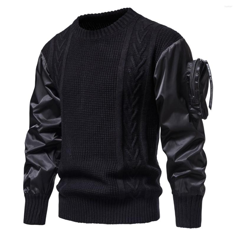 Men's Sweaters Men Sweater Winter Casual Long Sleeve O-Neck Bright Personality Pocket Stitched Fashion Knit Pullover, Black
Men's Sweaters Men Sweater Winter Casual Long Sleeve O-Neck Bright Personality Pocket Stitched Fashion Knit Pullover, Black