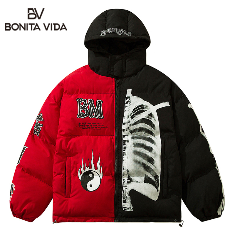 Men's Down Parkas Winter Hooded Jacket Y2K Streetwear Hip Hop Skull Skeleton Color Block Patchwork Punk Thicken Warm Bubble Oversize Coats 221010, Beige
Men's Down Parkas Winter Hooded Jacket Y2K Streetwear Hip Hop Skull Skeleton Color Block Patchwork Punk Thicken Warm Bubble Oversize Coats 221010, Beige
