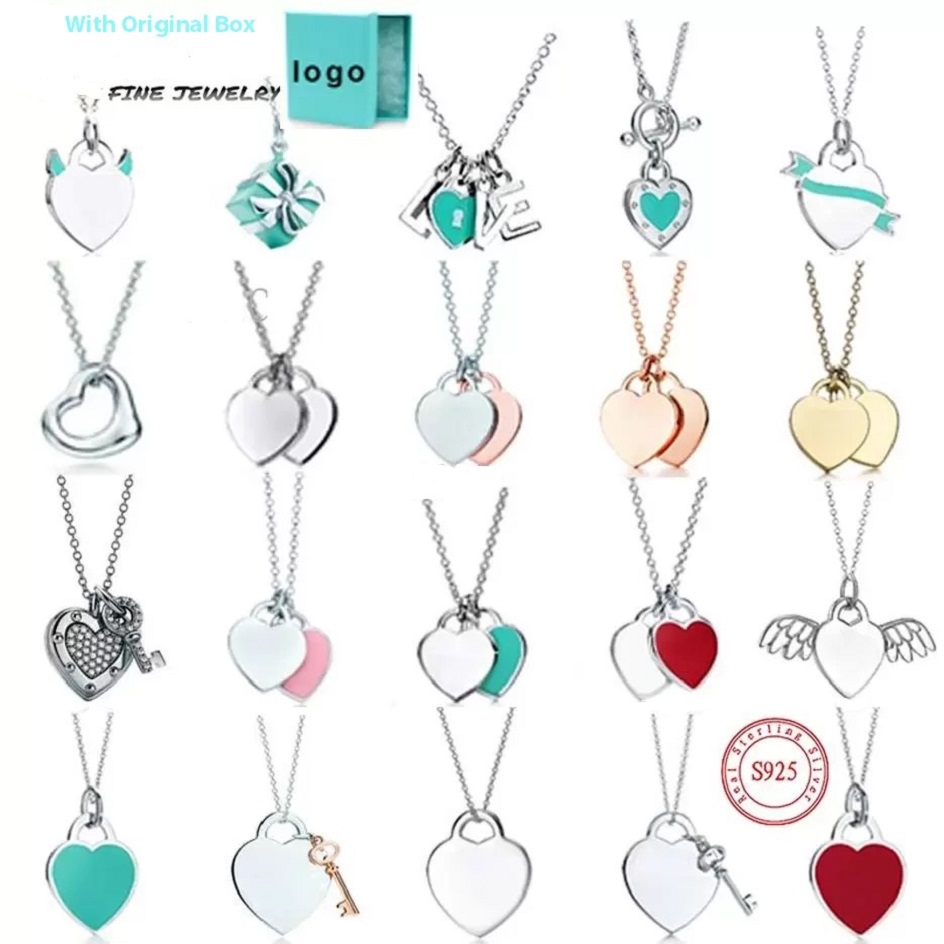 Tiff 925 Silver necklace Women gift box Blue Heart Necklaces Pendant Female Fashion Jewelry Exquisite Craftsmanship Brand Logo Classic Designer Jewelry Wholesale
Tiff 925 Silver necklace Women gift box Blue Heart Necklaces Pendant Female Fashion Jewelry Exquisite Craftsmanship Brand Logo Classic Designer Jewelry Wholesale