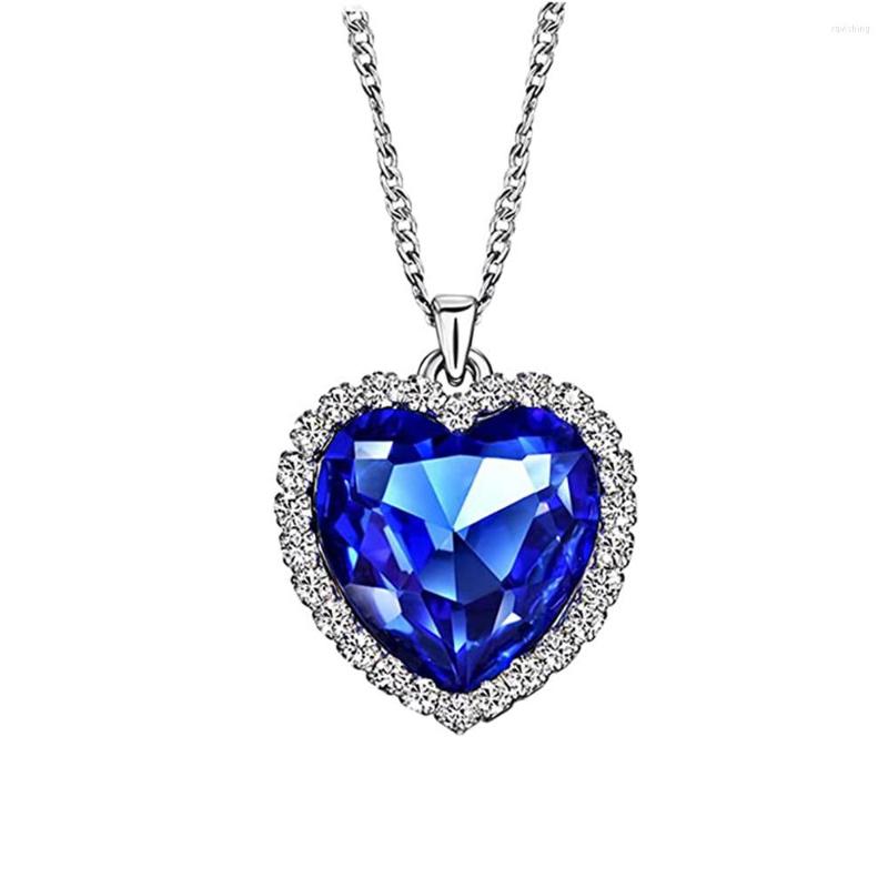 Pendant Necklaces Ocean Heart Shaped Necklace With Blue Crystal Gemstone For Women Wife Anniversary Valentine Birthday Gift
Pendant Necklaces Ocean Heart Shaped Necklace With Blue Crystal Gemstone For Women Wife Anniversary Valentine Birthday Gift