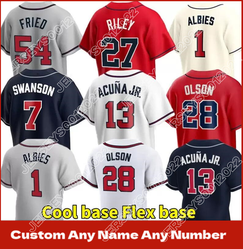 Atlanta Baseball jersey Austin Riley Matt Olson 13 Ronald Acuna Jr. Dansby Swanson 1 Ozzie Albies Chipper Jones Max Fried Adam Duvall Eddie Rosario Braves jerseys, Mens flex base(yongshi) 
Atlanta Baseball jersey Austin Riley Matt Olson 13 Ronald Acuna Jr. Dansby Swanson 1 Ozzie Albies Chipper Jones Max Fried Adam Duvall Eddie Rosario Braves jerseys, Mens flex base(yongshi)
