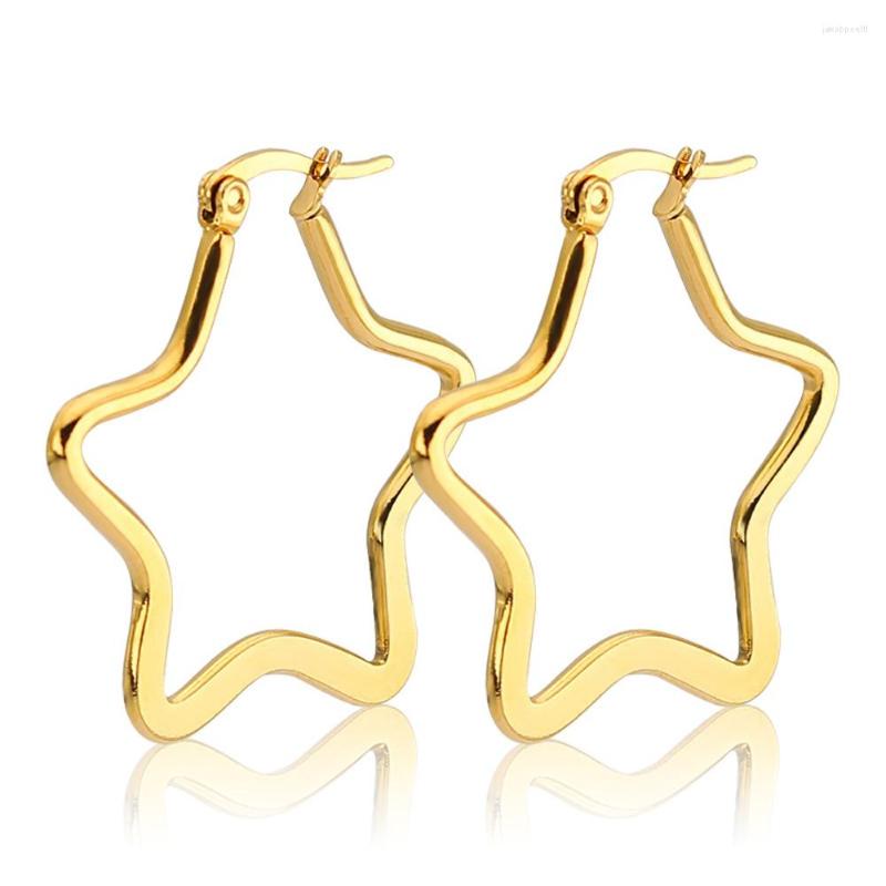 Hoop Earrings FIREBROS Trends Korean Fashion Style Stainless Steel Big For Women Gold Silver Color Unusual Star Earring
Hoop Earrings FIREBROS Trends Korean Fashion Style Stainless Steel Big For Women Gold Silver Color Unusual Star Earring
