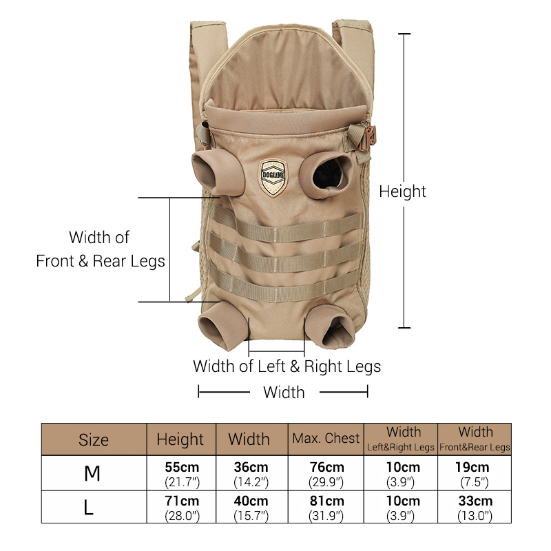 2025 new Dog Car Seat Covers Backpack For Small Medium Dogs Hands Free Tactical Outdoor Pet Frontpack Soft Breathable Safety Travel Carrier