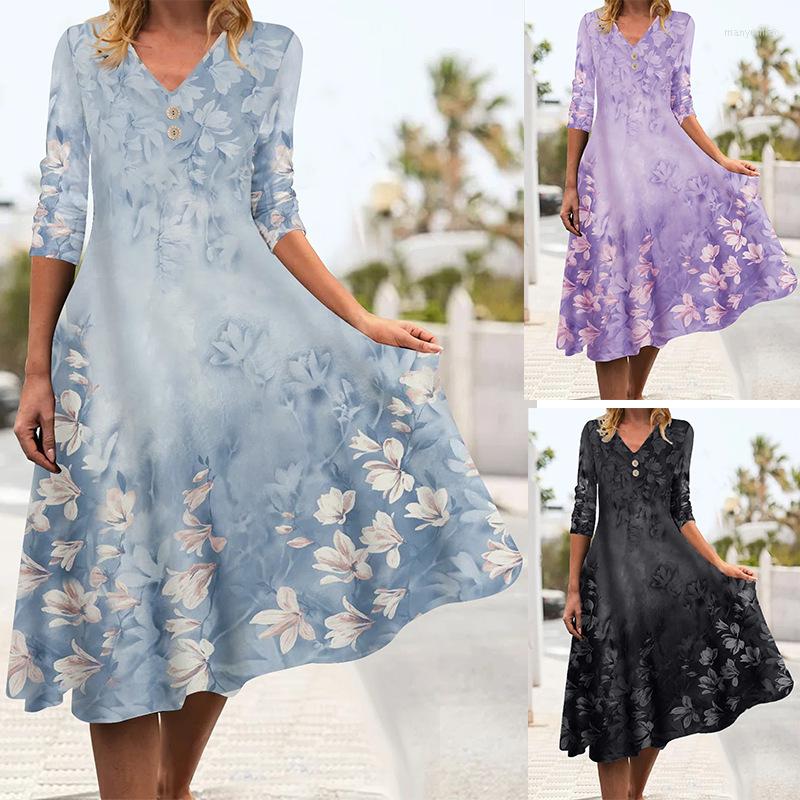 Casual Dresses 2022 Women Fashion Autumn And Winter Long-sleeved Printed V-neck Mid-length Dress, Black
Casual Dresses 2022 Women Fashion Autumn And Winter Long-sleeved Printed V-neck Mid-length Dress, Black