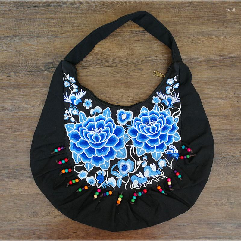 Evening Bags Bohemian Embroidered Lagre Women Black Canvas Handmade Beaded Shoulder, Figure 1 
Evening Bags Bohemian Embroidered Lagre Women Black Canvas Handmade Beaded Shoulder, Figure 1