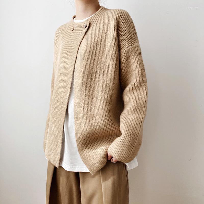 Women's Knits Women Cardigans Kitted Sweater Single Button Coats Spring Autumn Vintage Loose Long Sleeve Female Clothing Jersey Mujer, Khaki
Women's Knits Women Cardigans Kitted Sweater Single Button Coats Spring Autumn Vintage Loose Long Sleeve Female Clothing Jersey Mujer, Khaki
