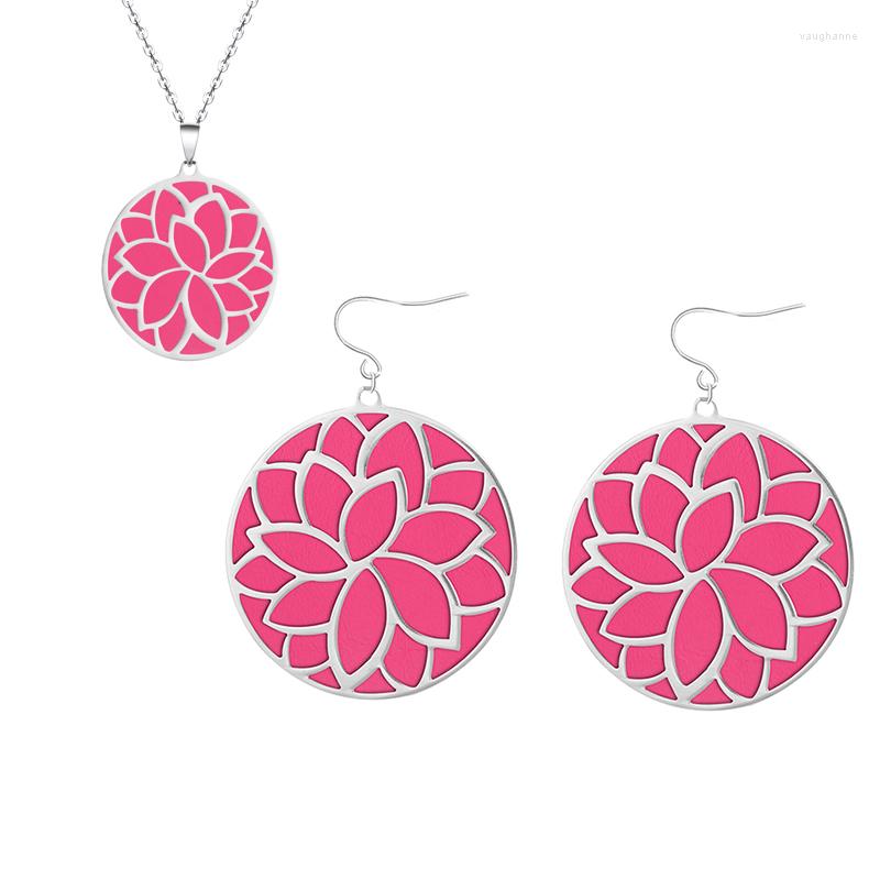 Necklace Earrings Set Koaem 2022 Stainless Steel Jewelry Charm Pendant Interchangeable Leather Flower For Women, Picture shown
Necklace Earrings Set Koaem 2022 Stainless Steel Jewelry Charm Pendant Interchangeable Leather Flower For Women, Picture shown
