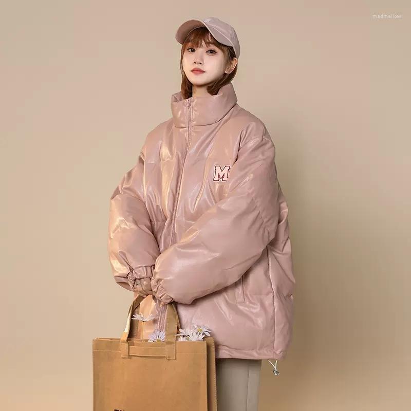 Women's Trench Coats Winter PU Leather Thick Warm Letter Embroid Simple Solid Women Puffer Bomber Jacket Unisex Men Bread Coat Street, Beige
Women's Trench Coats Winter PU Leather Thick Warm Letter Embroid Simple Solid Women Puffer Bomber Jacket Unisex Men Bread Coat Street, Beige
