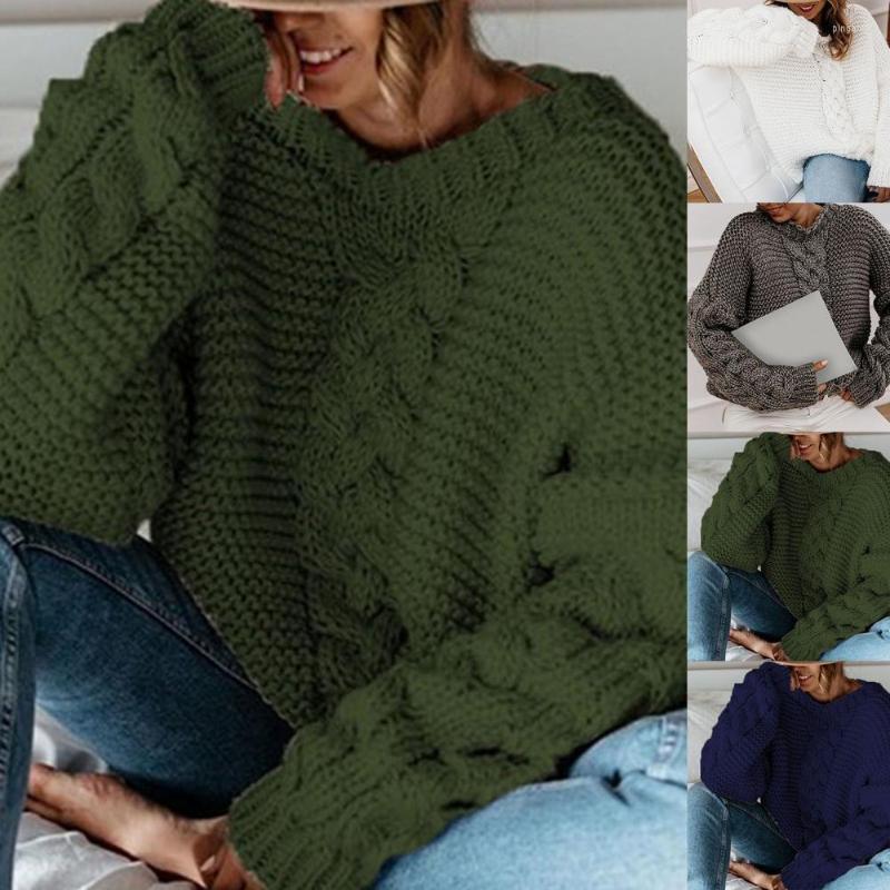 Women's Sweaters V-Neck Long Sleeve Knitted Sweater Twist Solid Color Coarse Yarn Women Female Clothing, White 
Women's Sweaters V-Neck Long Sleeve Knitted Sweater Twist Solid Color Coarse Yarn Women Female Clothing, White
