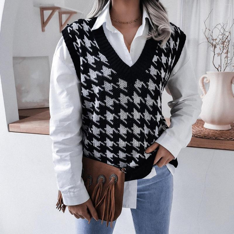 Women' Vests Women V-neck Knitted Vest 2022 Autumn Winter Sweater Short Female Casual Sleeveless Twist Knit Pullovers #T2G, Black
Women' Vests Women V-neck Knitted Vest 2022 Autumn Winter Sweater Short Female Casual Sleeveless Twist Knit Pullovers #T2G, Black