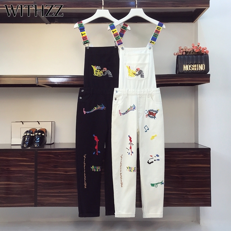 Women's Jeans WITHZZ Autumn Woman's High Waist Loose Embroidered Denim Overalls 221011, White
Women's Jeans WITHZZ Autumn Woman's High Waist Loose Embroidered Denim Overalls 221011, White
