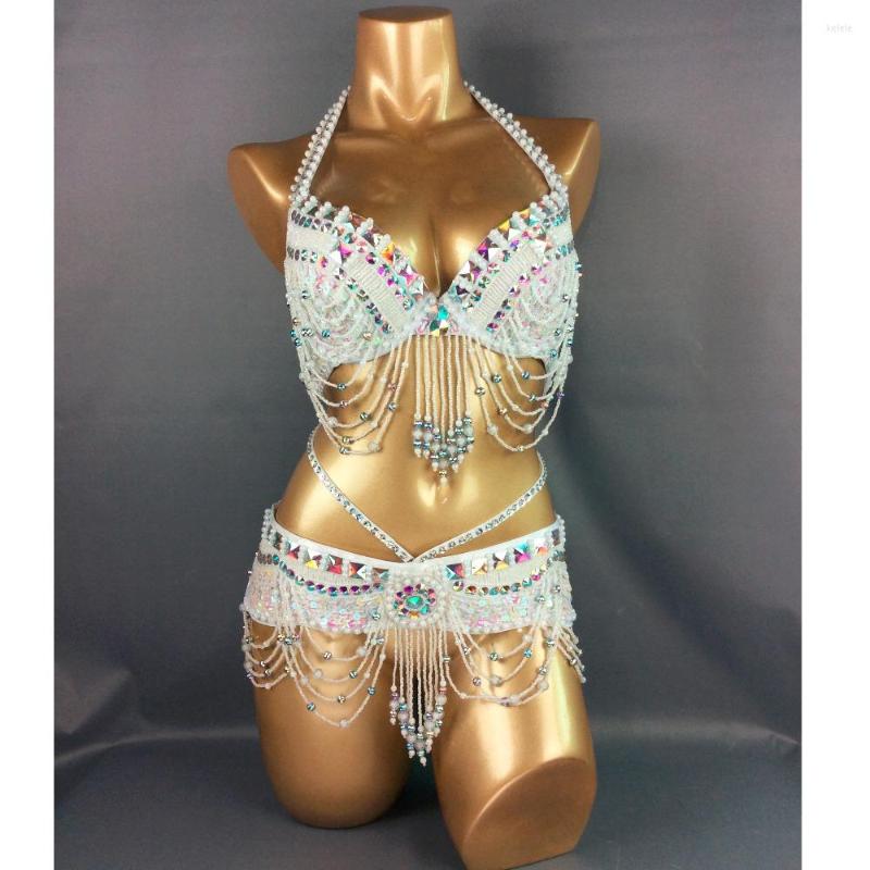Stage Wear Women's Beaded Belly Dance Costume Halloween Bra Belt 2pcs Set Ladies Costumes Christmas Party Dancing, White
Stage Wear Women's Beaded Belly Dance Costume Halloween Bra Belt 2pcs Set Ladies Costumes Christmas Party Dancing, White