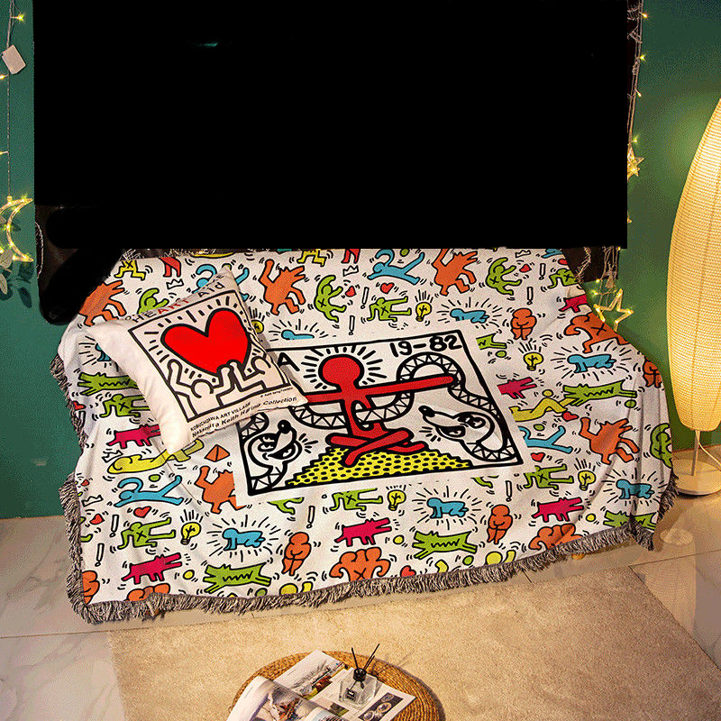 Sofa towel Blankets American joint trend Keith Haring graffiti master illustrator single blanket decorative tapestry casual cover blanket
Sofa towel Blankets American joint trend Keith Haring graffiti master illustrator single blanket decorative tapestry casual cover blanket