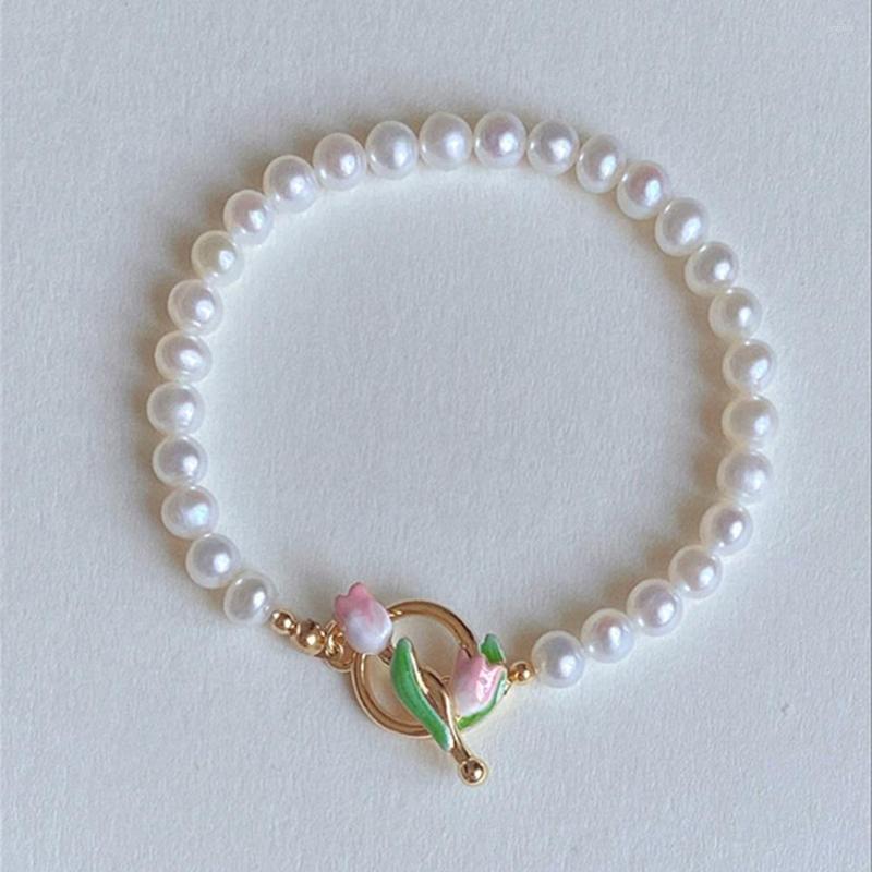 Link Bracelets Fashion Sweet Tulips Flower Personality Minimalist Flowers Pearl Bracelet Women Party Banquet Statement Jewelry Gift
Link Bracelets Fashion Sweet Tulips Flower Personality Minimalist Flowers Pearl Bracelet Women Party Banquet Statement Jewelry Gift