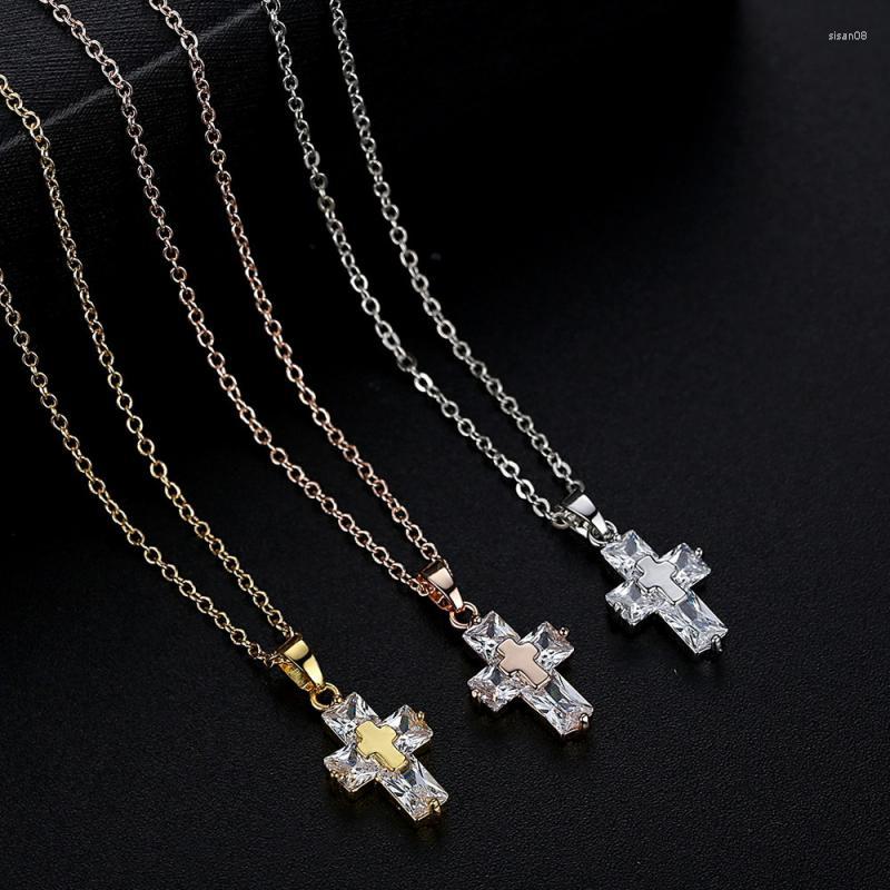 Chains Fashion Shiny Zircon Crystal Cross Pendant Necklace Ladies Date Banquet Exquisite Accessories Gift
Chains Fashion Shiny Zircon Crystal Cross Pendant Necklace Ladies Date Banquet Exquisite Accessories Gift