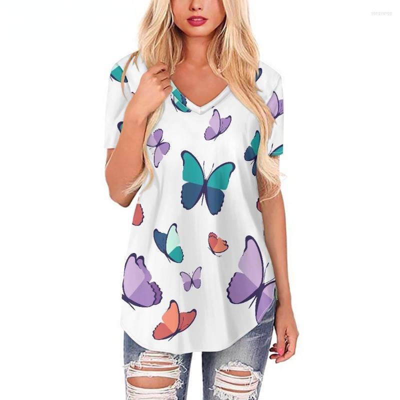 Women' T Shirts Summer Women Fashion T-Shirts Print V-Neck Short Sleeve Casual Tops Tee 4XL Loose Clothing, Hm20224102f11
Women' T Shirts Summer Women Fashion T-Shirts Print V-Neck Short Sleeve Casual Tops Tee 4XL Loose Clothing, Hm20224102f11