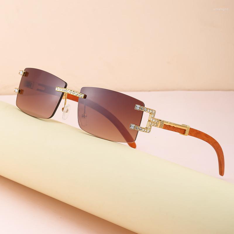 Sunglasses For Women Fashion Vintage Imitation Wooden Leg Frameless Diamond Rimmed Men Square Glasses Gafas De Sol Mujer
Sunglasses For Women Fashion Vintage Imitation Wooden Leg Frameless Diamond Rimmed Men Square Glasses Gafas De Sol Mujer