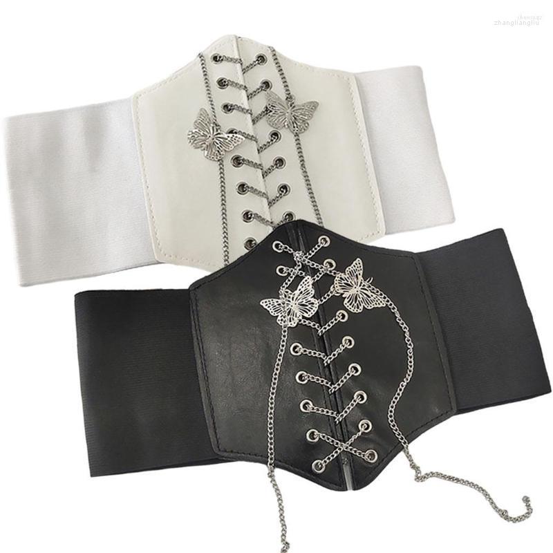 Belts Stretchy Wide Corset Belt High Waist Butterfly Chain Tied Steampunk Clothes, White
Belts Stretchy Wide Corset Belt High Waist Butterfly Chain Tied Steampunk Clothes, White