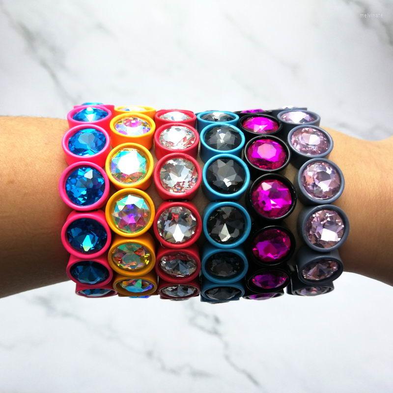 Bangle ZWPON 10MM Rainbow Facted Glass Crystal Braclet Pinted Alloy Frame Fashion Elastic Tring Bracelet For Woman
Bangle ZWPON 10MM Rainbow Facted Glass Crystal Braclet Pinted Alloy Frame Fashion Elastic Tring Bracelet For Woman