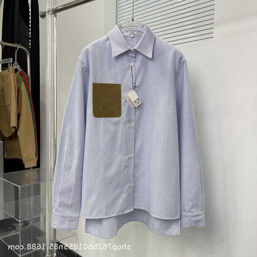 Women' Shirts new chest pocket leather Stripe Men' and women' shirt casual top 1U5I, Light blue
Women' Shirts new chest pocket leather Stripe Men' and women' shirt casual top 1U5I, Light blue