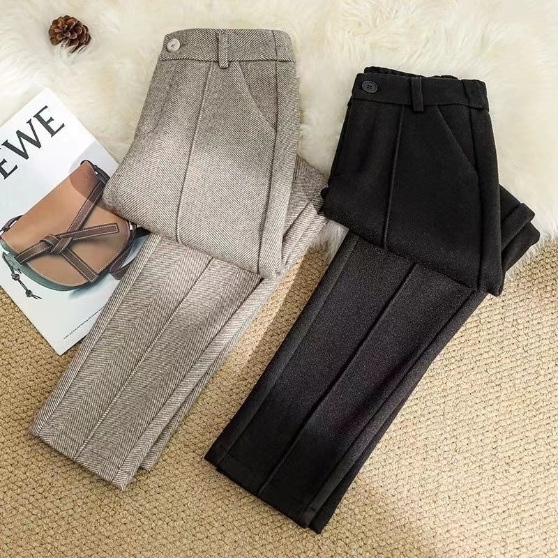 Women's Pants s Fashion Woolen Autumn Winter Pocket Elastic High Waist Thin Thick Casual Harem Trousers 221011, Black
Women's Pants s Fashion Woolen Autumn Winter Pocket Elastic High Waist Thin Thick Casual Harem Trousers 221011, Black