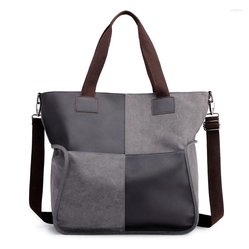 Evening Bags 2022 Kvky Large Capacity Women's Canvas Handbag Casual Leather Shoulder Vintage Simple Female Tote, Black
Evening Bags 2022 Kvky Large Capacity Women's Canvas Handbag Casual Leather Shoulder Vintage Simple Female Tote, Black