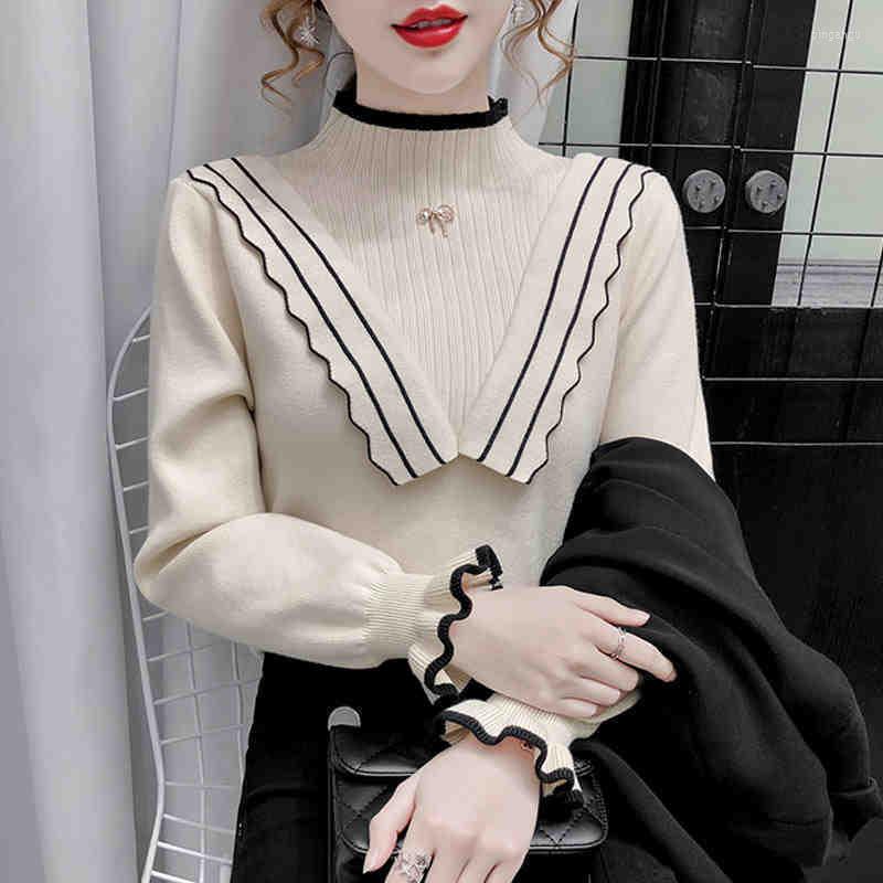 Women's Sweaters Pullover Sweater Half-high Collar Lady Temperament Women 2022 Winter Slim Slimming Shirt Wood Ear Bottoming, Black
Women's Sweaters Pullover Sweater Half-high Collar Lady Temperament Women 2022 Winter Slim Slimming Shirt Wood Ear Bottoming, Black