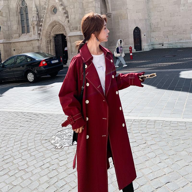 Women' Trench Coats Women' Coat 2022 Spring Autumn Korean Fashion Double Breasted Belt Ladies Long Windbreaker Overcoat Y127, Wine red
Women' Trench Coats Women' Coat 2022 Spring Autumn Korean Fashion Double Breasted Belt Ladies Long Windbreaker Overcoat Y127, Wine red
