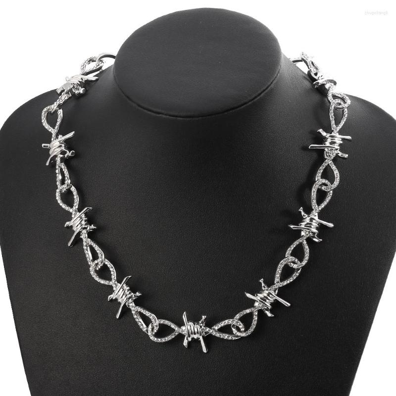 Choker Gothic Thorns Barbed Wire Chain Necklace Women Hip Hop Jewelry Punk Style Iced Out With Bling Rhinestones Party Charms
Choker Gothic Thorns Barbed Wire Chain Necklace Women Hip Hop Jewelry Punk Style Iced Out With Bling Rhinestones Party Charms