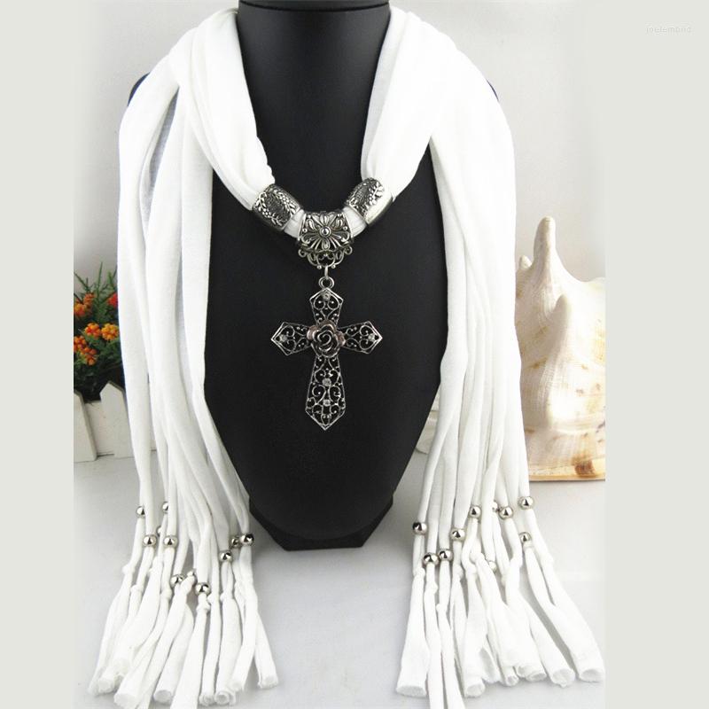 Scarves Fashion Polyester Plain Weave Tie Dye Tassel Carved Crosses Pendant Decorate Jewelry Scarf Necklace Women Colour
Scarves Fashion Polyester Plain Weave Tie Dye Tassel Carved Crosses Pendant Decorate Jewelry Scarf Necklace Women Colour