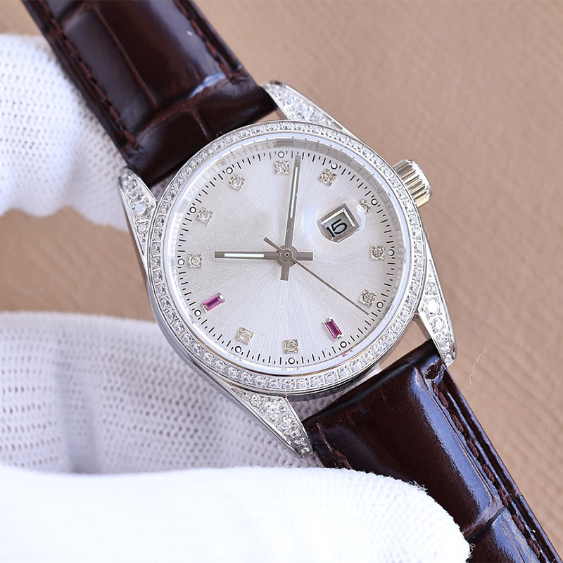 Women Watch Diamond Bezel 32MM Automatic Mechanical Watches Leather Strap Sapphire Wristwatches Woman Fashion Designer Wristwatch Montre de luxe Festival Gift, Color1
Women Watch Diamond Bezel 32MM Automatic Mechanical Watches Leather Strap Sapphire Wristwatches Woman Fashion Designer Wristwatch Montre de luxe Festival Gift, Color1