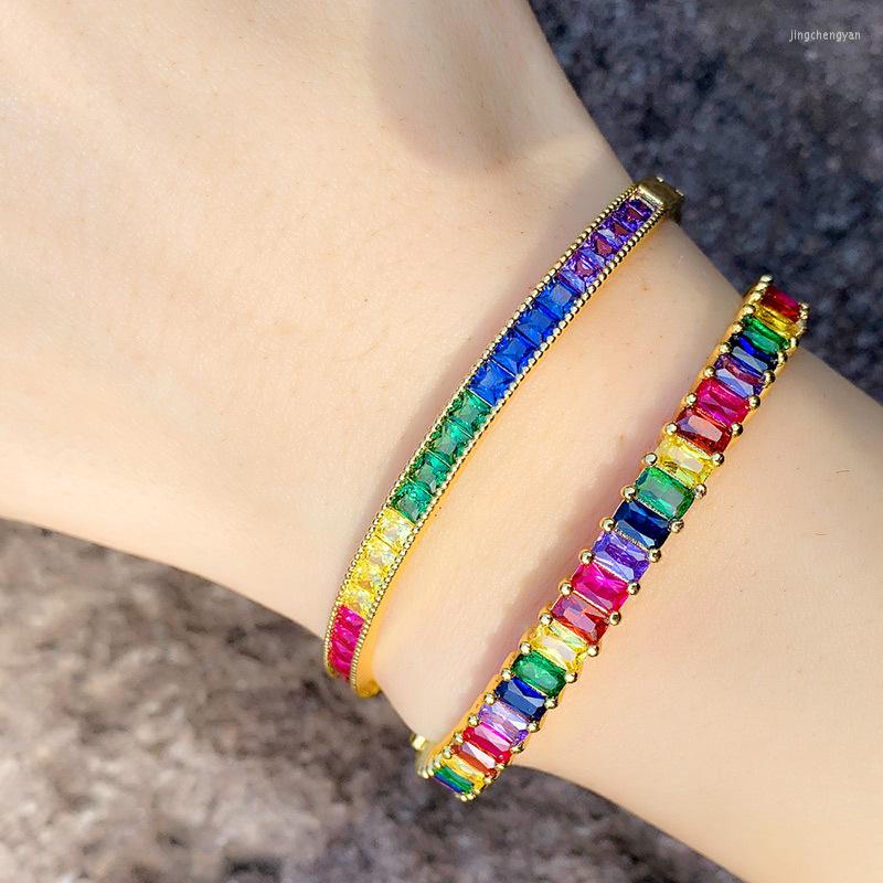 Bangle White/ Golden Color Rainbow Bracelet Cubic Zirconia Fashion Lady Cz Jewelry
Bangle White/ Golden Color Rainbow Bracelet Cubic Zirconia Fashion Lady Cz Jewelry