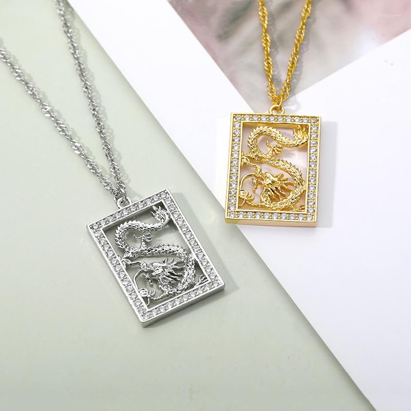 Pendant Necklaces Zircon Square Dragon For Women Men Gold Color Stainless Steel Neck Chain Male Female Necklace Jewelry Collier
Pendant Necklaces Zircon Square Dragon For Women Men Gold Color Stainless Steel Neck Chain Male Female Necklace Jewelry Collier