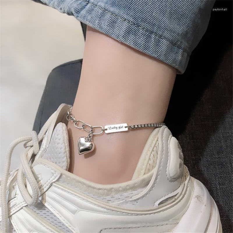 Anklets Fashion Puck Rock Style Love Heart Letters Lucky Girls Ankle Bracelets For Women Chain On The Leg Silver 925 Real Moda Gift
Anklets Fashion Puck Rock Style Love Heart Letters Lucky Girls Ankle Bracelets For Women Chain On The Leg Silver 925 Real Moda Gift