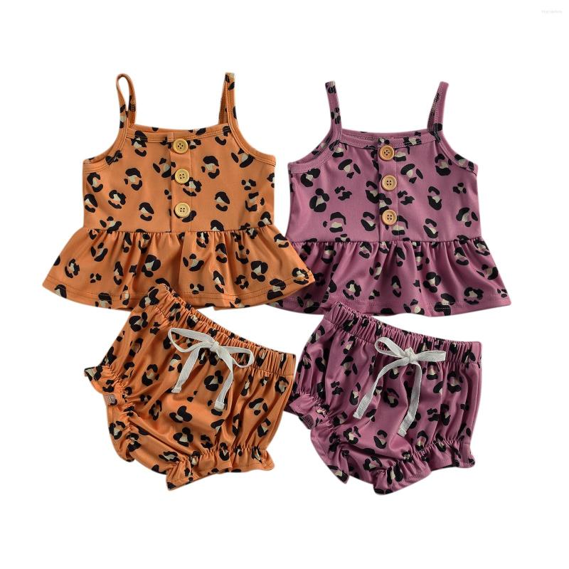 Clothing Sets Born Baby Girls 2-piece Outfit Set Sleeveless Leopard Tops Shirt Shorts For Kids Summer 0-24M, Auburn 
Clothing Sets Born Baby Girls 2-piece Outfit Set Sleeveless Leopard Tops Shirt Shorts For Kids Summer 0-24M, Auburn