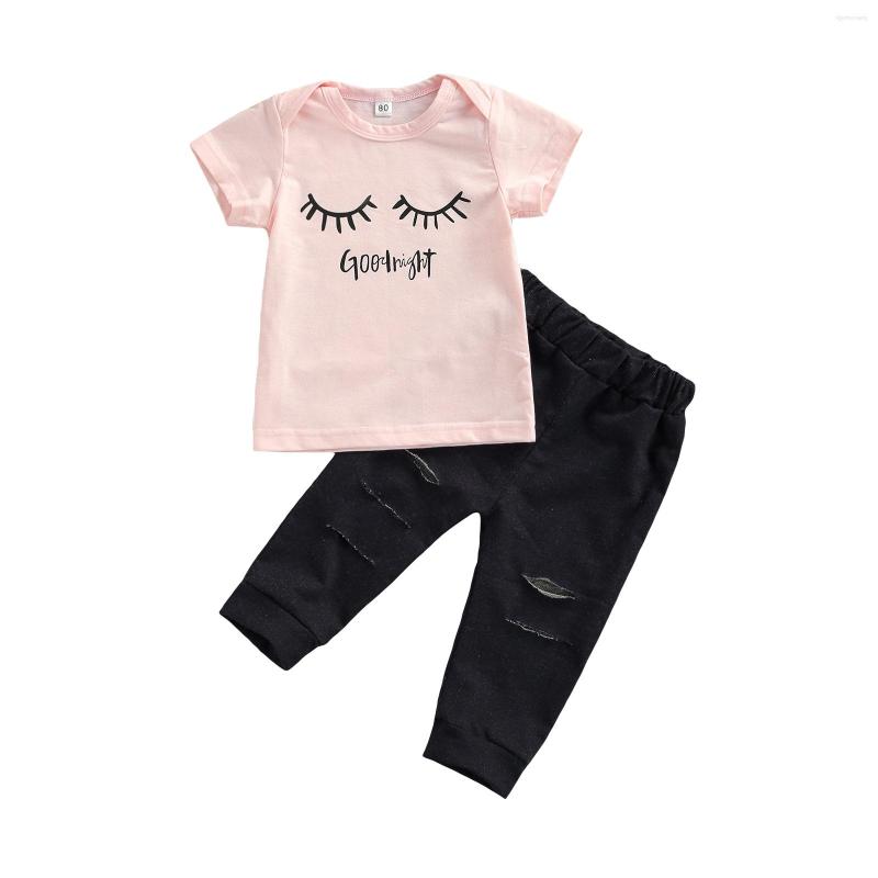 Clothing Sets Baby Girls Clothes Set Letter Print Short Sleeve O-neck T-shirt Solid Color Ripped Long Jeans, Picture shown
Clothing Sets Baby Girls Clothes Set Letter Print Short Sleeve O-neck T-shirt Solid Color Ripped Long Jeans, Picture shown