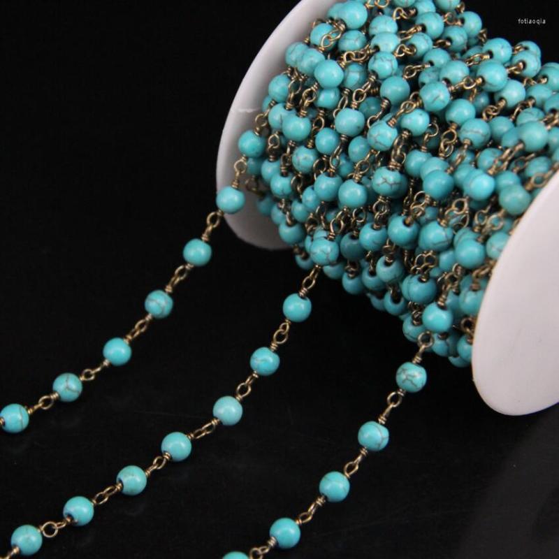 Chains 5Meter/lot 6mm Blue Turquoises Round Bead Chain Link Brass Wire Wrapped Rosary DIY Necklace Jewelry
Chains 5Meter/lot 6mm Blue Turquoises Round Bead Chain Link Brass Wire Wrapped Rosary DIY Necklace Jewelry