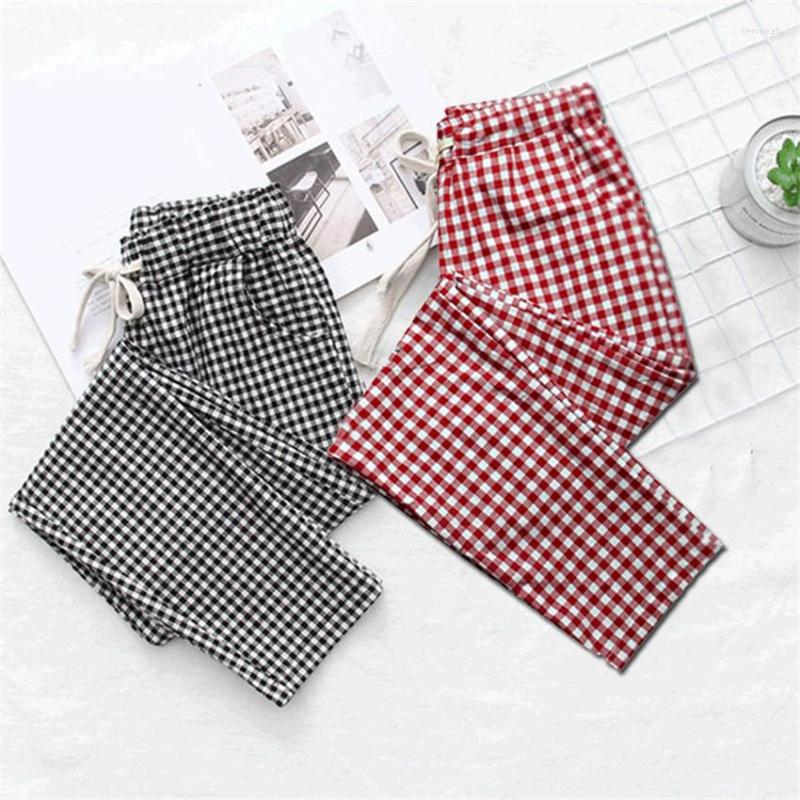 Women' Pants Gowyimmes Summer Big Size Women Cotton And Linen Casual Harem Pant Black White Plaid Trousers Female Ankle-length 439
Women' Pants Gowyimmes Summer Big Size Women Cotton And Linen Casual Harem Pant Black White Plaid Trousers Female Ankle-length 439