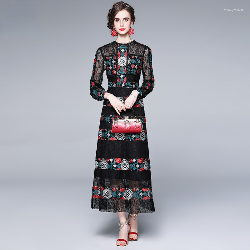 Casual Dresses 2022 Fashion Designer Runway Design Midi Dress Women' Long Sleeve Vintage Geometric Mesh Embroidery Elegant Party, Photo color
Casual Dresses 2022 Fashion Designer Runway Design Midi Dress Women' Long Sleeve Vintage Geometric Mesh Embroidery Elegant Party, Photo color
