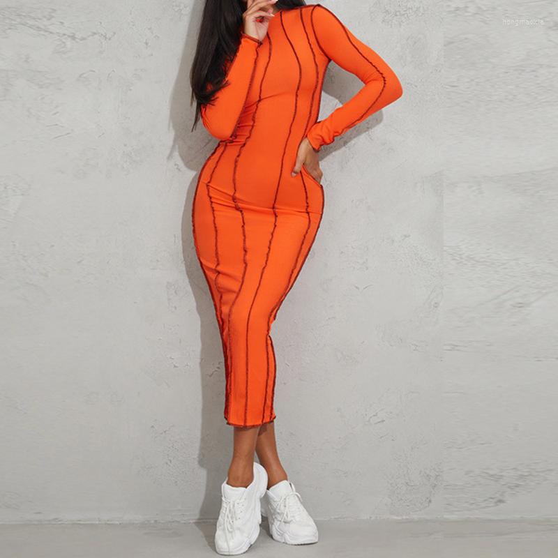 Casual Dresses Long Sleeve Round Collar Line Stitching Mid-Calf Dress Skinny Fashion Party Club Clothes Bodycon High Waist, Black
Casual Dresses Long Sleeve Round Collar Line Stitching Mid-Calf Dress Skinny Fashion Party Club Clothes Bodycon High Waist, Black