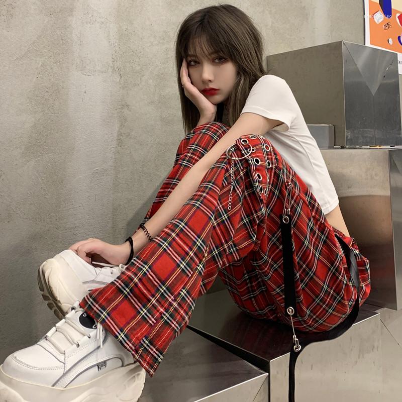 Women's Pants Ruibbit Harajuku Punk Plaid With Chain Women Streetwear Red Casual Loose Straight Fashion Hip Hop Female Trousers
Women's Pants Ruibbit Harajuku Punk Plaid With Chain Women Streetwear Red Casual Loose Straight Fashion Hip Hop Female Trousers